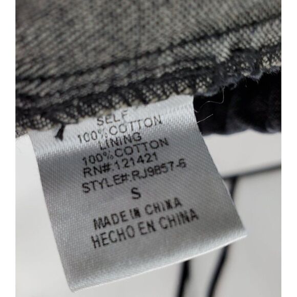 Ellison Denim Jacket Womens Hooded Roll Tab Sleeve Zip Button Front Blue Small - Picture 7 of 10